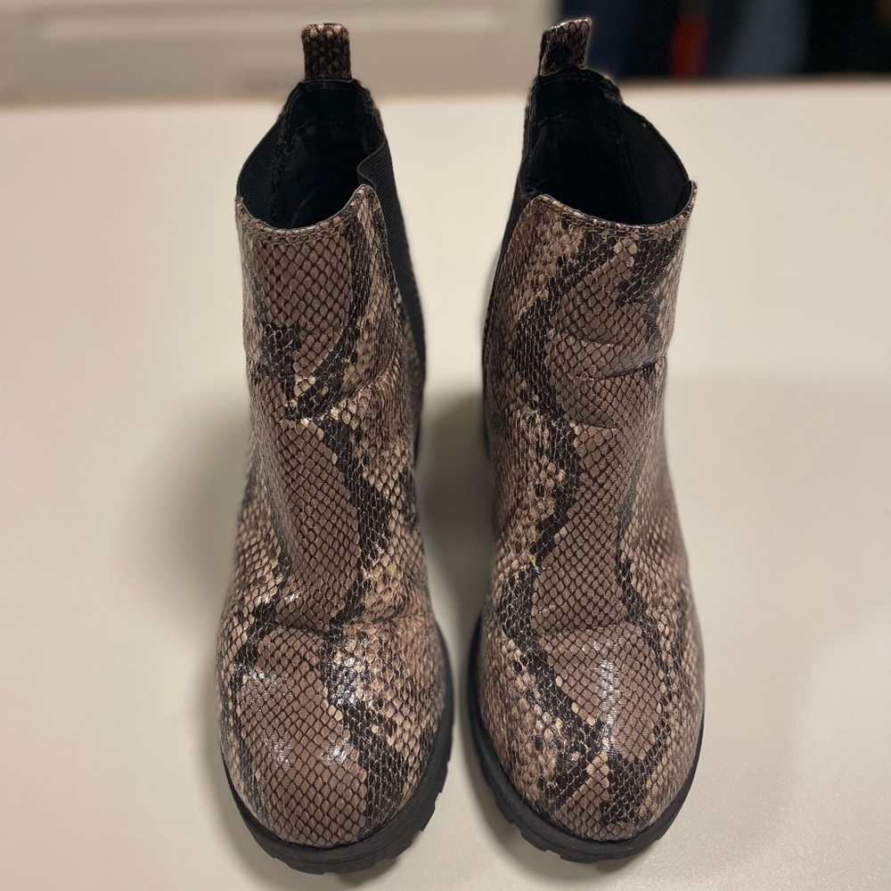Snakeskin Ankle Booties 9 - Picture 8 of 12